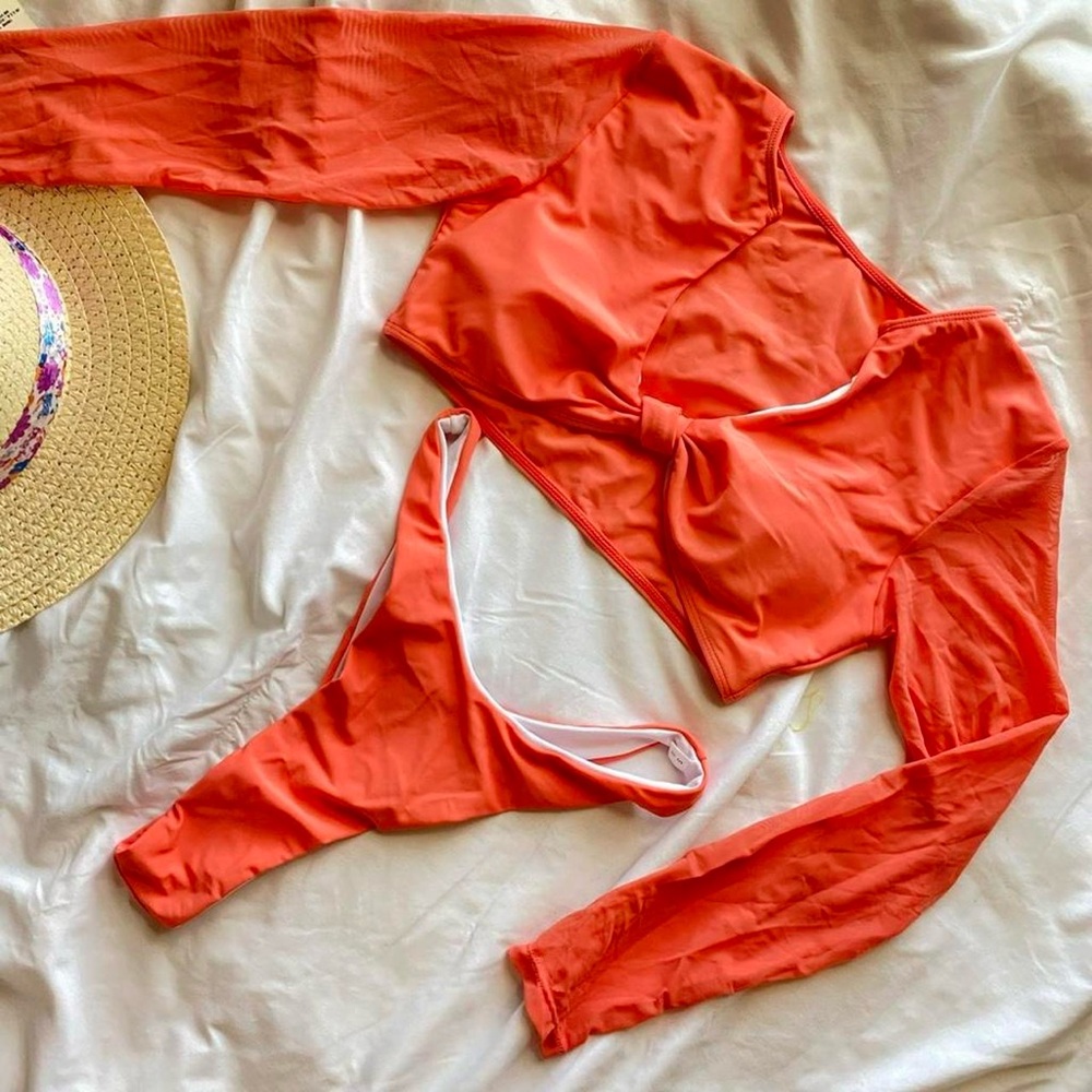 Vibrant Coral Bikini Set - Picture 1 of 4
